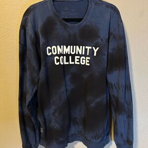 Emerica Navy Tie-Dye Crewneck with White Chest Logo